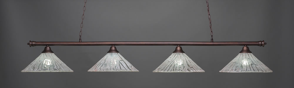 Oxford 4 Light Billiard Light Shown In Bronze Finish With 16" Italian Ice Glass