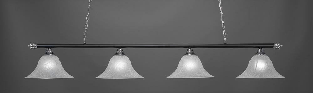 Oxford 4 Light Bar Shown In Chrome And Matte Black Finish With 14" White Marble Glass