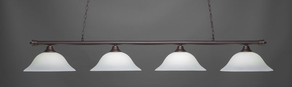 Oxford 4 Light Billiard Light Shown In Dark Granite Finish With 16" White Linen Glass