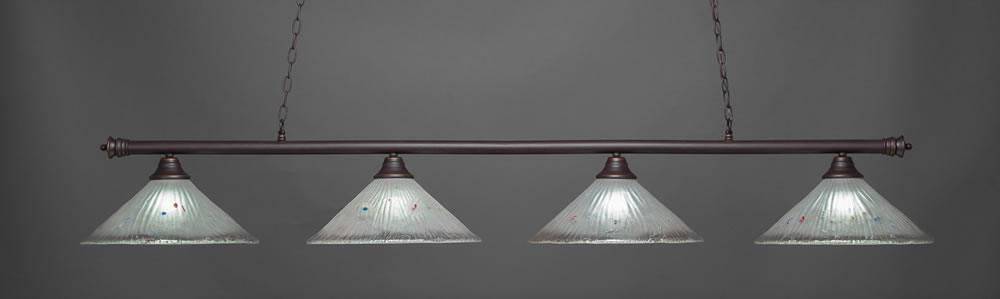 Oxford 4 Light Billiard Light Shown In Dark Granite Finish With 16" Frosted Crystal Glass