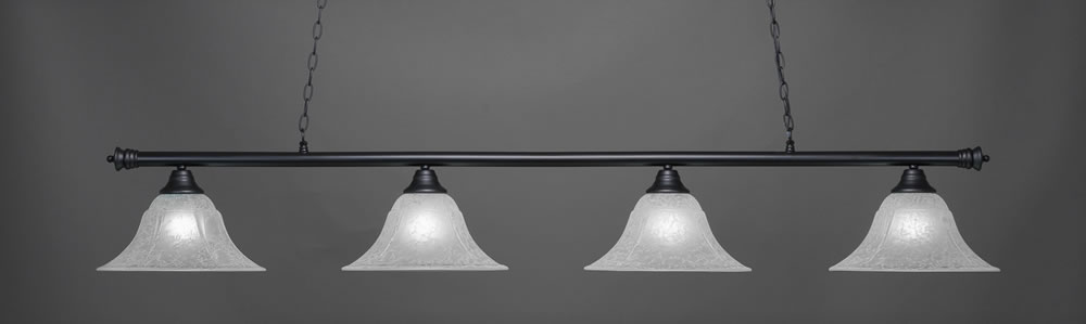 Oxford 4 Light Bar Shown In Matte Black Finish With 14" White Marble Glass