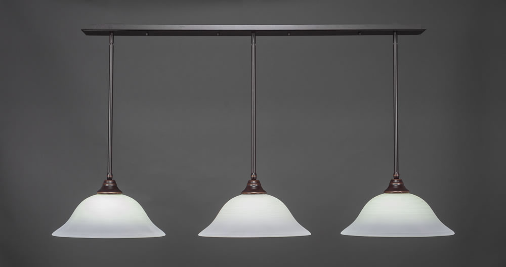 3 Light Multi Light Pendant With Hang Straight Swivels Shown In Dark Granite Finish With 16" Gary Linen Glass