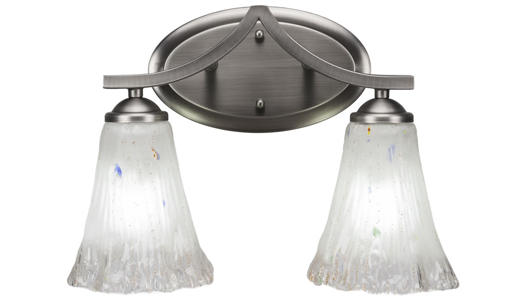 Zilo 2 Light Bath Bar Shown In Graphite Finish With 5.5" Fluted Frosted Crystal Glass