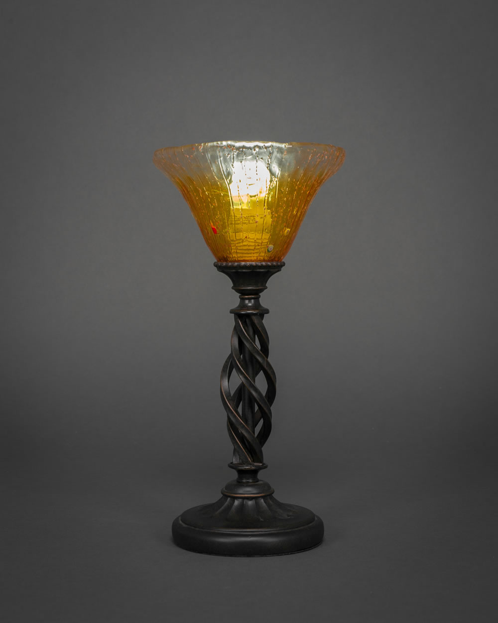 Eleganté Table Lamp Shown In Dark Granite Finish With 7" Gold Champagne Crystal Glass