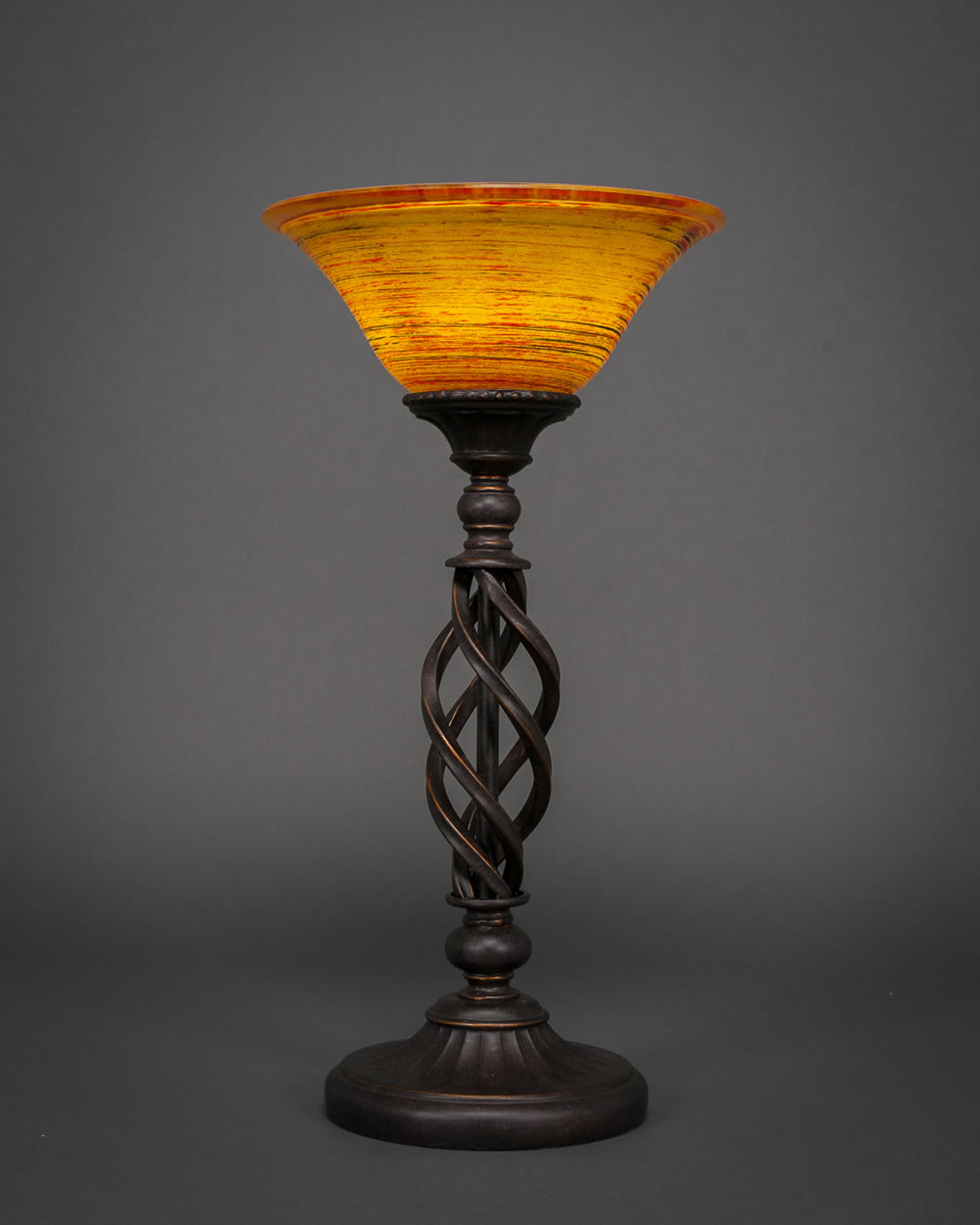 Eleganté Table Lamp Shown In Dark Granite Finish With 10" Firré Saturn Glass