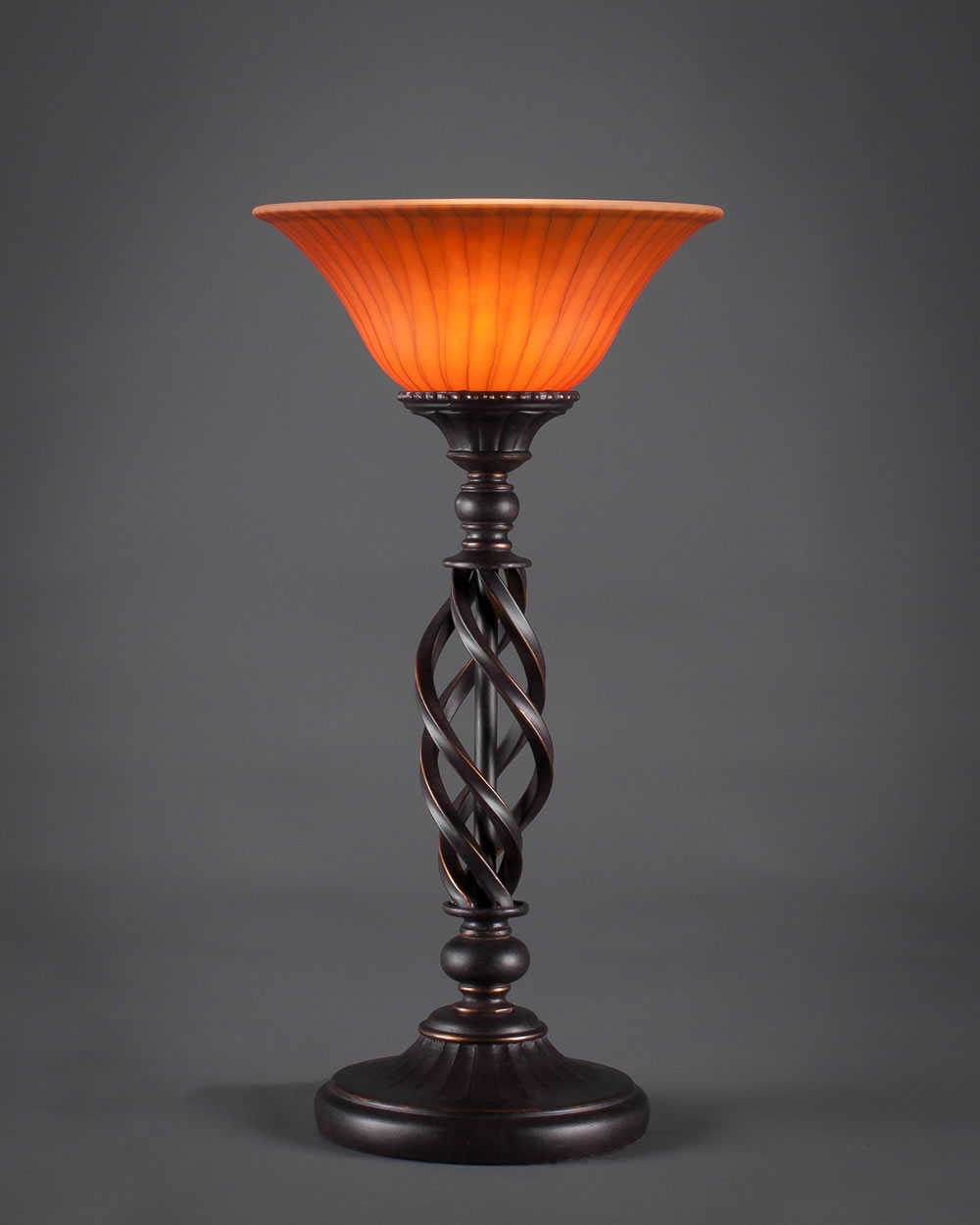 Eleganté Table Lamp Shown In Dark Granite Finish With 10" Tiger Glass