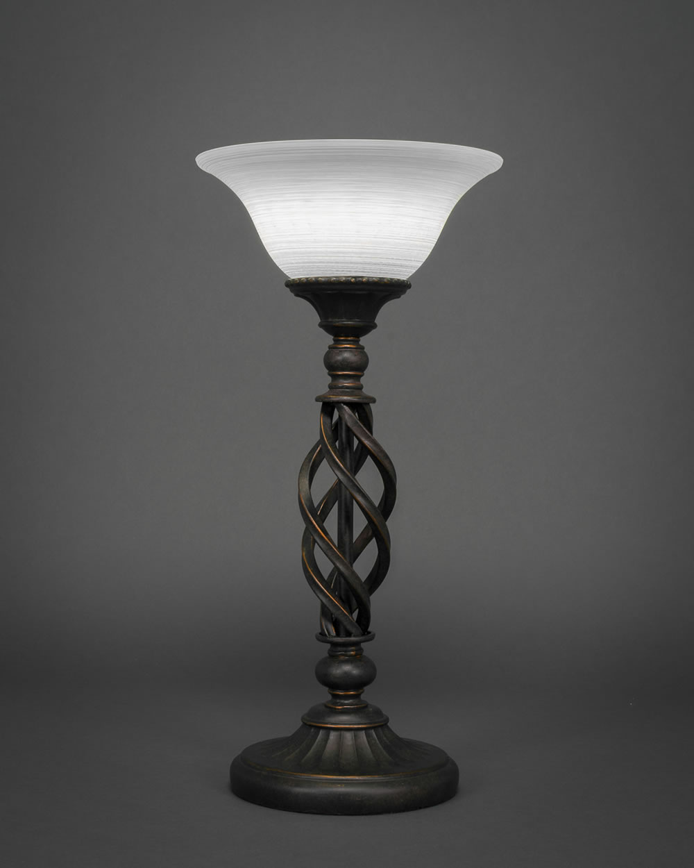 Eleganté Table Lamp Shown In Dark Granite Finish With 10" White Linen Glass