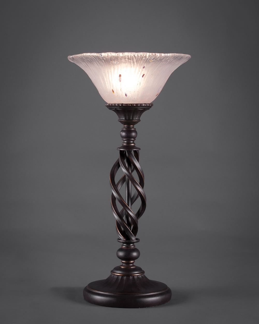 Eleganté Table Lamp Shown In Dark Granite Finish With 10" Frosted Crystal Glass