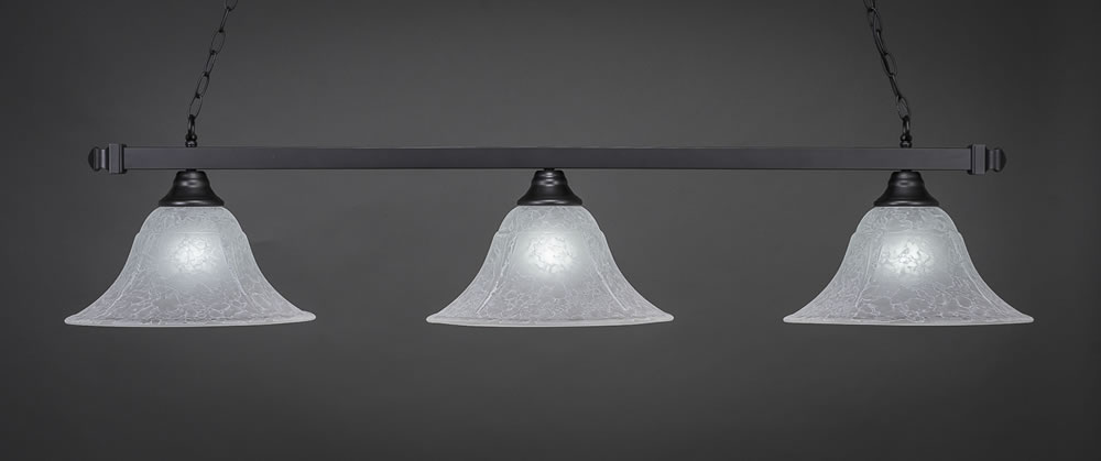 Square 3 Light Bar Shown In Matte Black Finish With 14" White Marble Glass