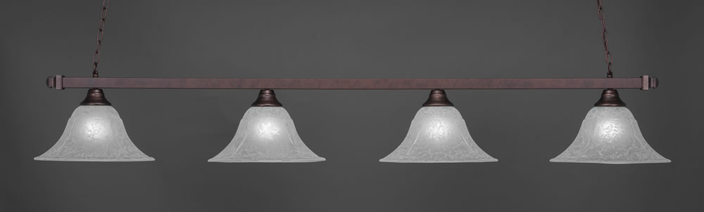 Square 4 Light Bar Shown In Bronze Finish With 14" White Marble Glass