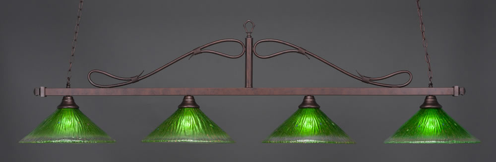 Scroll 4 Light Bar Shown In Bronze Finish With 16" Frosted Crystal Glass