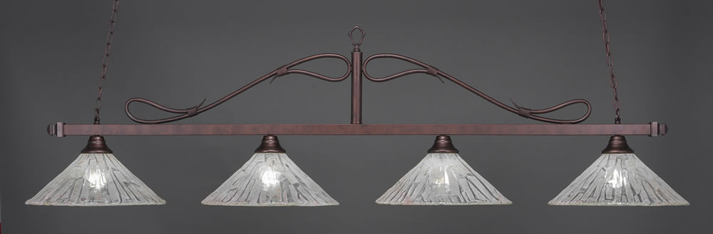 Scroll 4 Light Bar Shown In Bronze Finish With 16" Italian Ice Crystal Glass