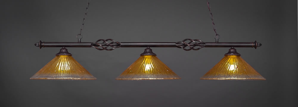 Eleganté 3 Light Bar Shown In Dark Granite Finish With 16" Gold Champagne Crystal Glass