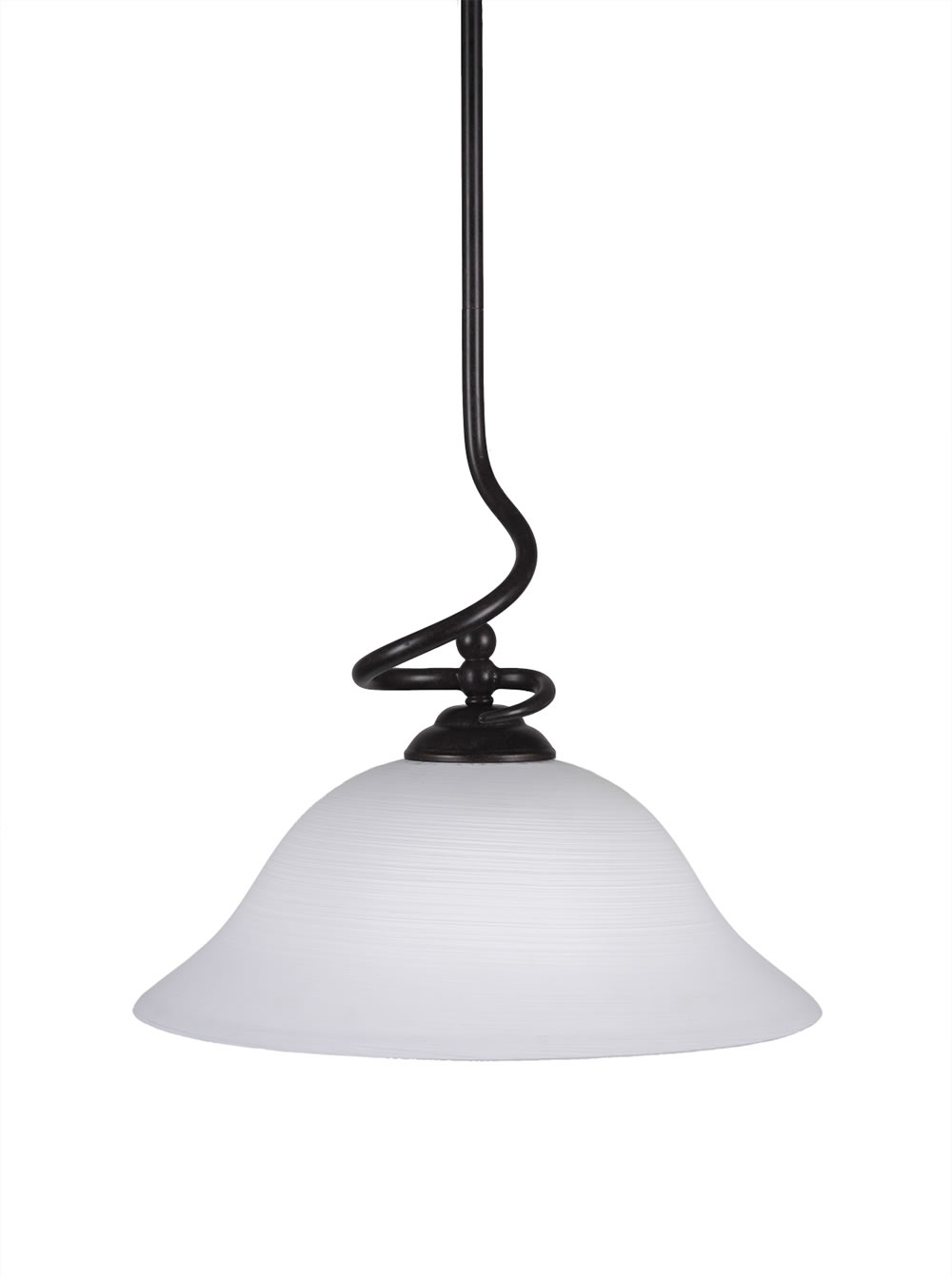 Capri Stem Pendant With Hang Straight Swivel Shown In Dark Granite Finish With 16" White Linen Glass