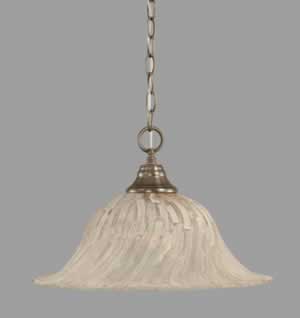 Chain Hung Pendant Shown In Brushed Nickel Finish With 17" Italian Ice Glass