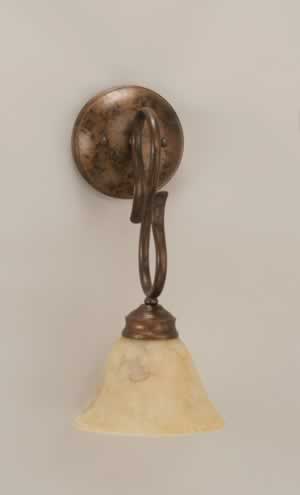 Swan Wall Sconce Shown In Bronze Finish With 7" Italian Marble Glass