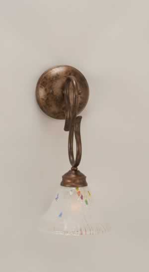 Swan Wall Sconce Shown In Bronze Finish With 7"" Frosted Crystal Glass
