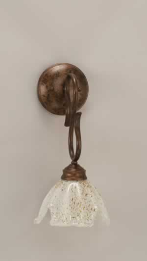 Swan Wall Sconce Shown In Bronze Finish With 7"" Gold Ice Glass