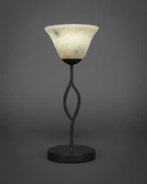 Revo Mini Table Lamp Shown In Dark Granite Finish With 7" Italian Glass