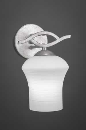 Revo Wall Sconce Shown In Aged Silver Finish With 5.5” Zilo White Linen Glass