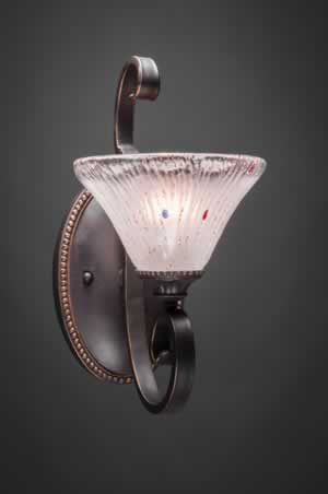 Eleganté Wall Sconce Shown In Dark Granite Finish With 7" Frosted Crystal glass