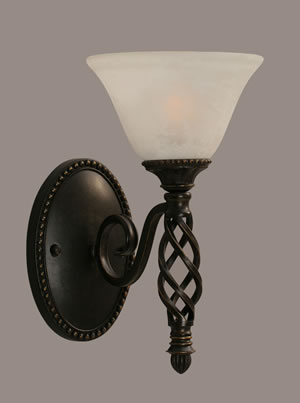 Eleganté Wall Sconce Shown In Dark Granite Finish With 7" White Marble Glass