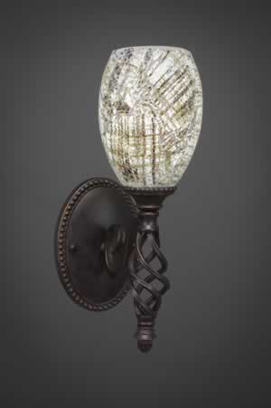 Eleganté Wall Sconce Shown In Dark Granite Finish With 5" Natural Fusion Glass