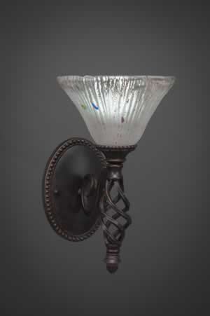 Eleganté Wall Sconce Shown In Dark Granite Finish With 7" Frosted Crystal Glass