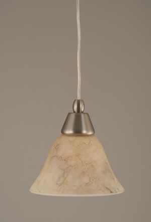 Cord Mini Pendant Shown In Brushed Nickel Finish With 7" Italian Marble Glass