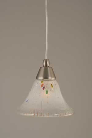 Cord Mini Pendant Shown In Brushed Nickel Finish With 7" Frosted Crystal Glass