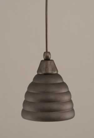 Cord Mini Pendant Shown In Bronze Finish With 6" Beehive Metal Shade