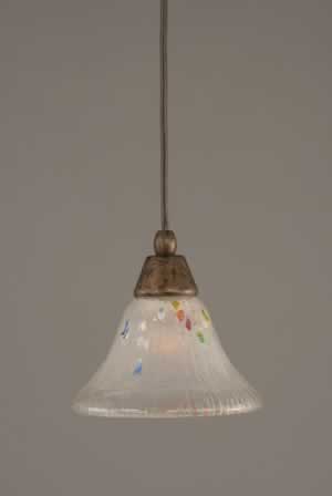 Cord Mini Pendant Shown In Bronze Finish With 7" Frosted Crystal Glass