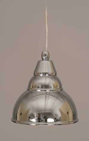 Cord Mini Pendant Shown In Chrome Finish With 7" Double Bubble Metal Shade
