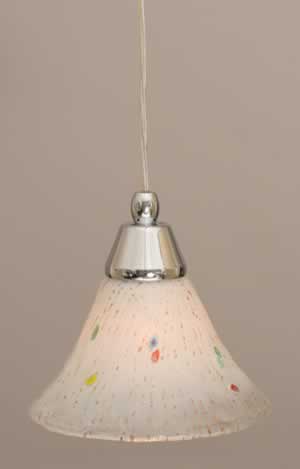 Cord Mini Pendant Shown In Chrome Finish With 7" Frosted Crystal Glass