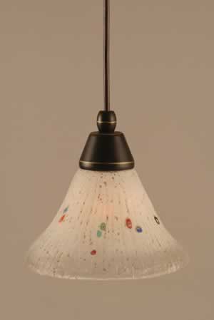 Cord Mini Pendant Shown In Dark Granite Finish With 7" Frosted Crystal Glass
