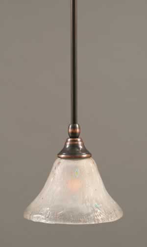 Stem Mini Pendant With Hang Straight Swivel Shown In Black Copper Finish With 7" Frosted Crystal Glass