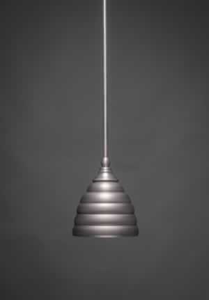 Stem Mini Pendant With Hang Straight Swivel Shown In Brushed Nickel Finish With 6" Beehive Metal Shade"