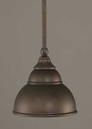 Stem Mini Pendant With Hang Straight Swivel Shown In Bronze Finish With 7" Double Bubble Metal Shade"