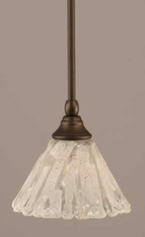 Stem Mini Pendant With Hang Straight Swivel Shown In Bronze Finish With 7" Italian Ice Glass