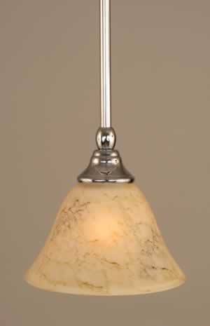 Stem Mini Pendant With Hang Straight Swivel Shown In Chrome Finish With 7" Italian Marble Glass "