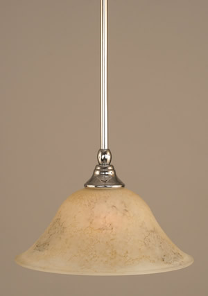 Stem Mini Pendant With Hang Straight Swivel Shown In Chrome Finish With 10" Italian Marble Glass "