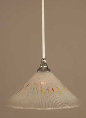 Stem Mini Pendant With Hang Straight Swivel Shown In Chrome Finish With 12" Frosted Crystal Glass "