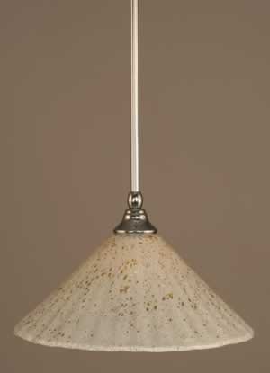Stem Mini Pendant With Hang Straight Swivel Shown In Chrome Finish With 12" Gold Ice Glass "