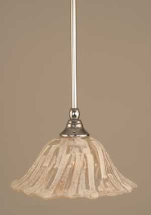 Stem Mini Pendant With Hang Straight Swivel Shown In Chrome Finish With 10" Italian Ice Glass