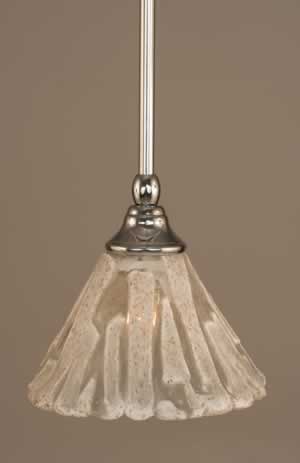 Stem Mini Pendant With Hang Straight Swivel Shown In Chrome Finish With 7" Italian Ice Glass