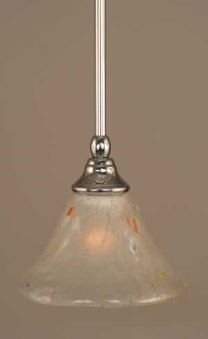 Stem Mini Pendant With Hang Straight Swivel Shown In Chrome Finish With 7" Frosted Crystal Glass "