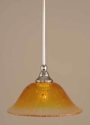 Stem Mini Pendant With Hang Straight Swivel Shown In Chrome Finish With 10" Gold Champagne Crystal Glass "