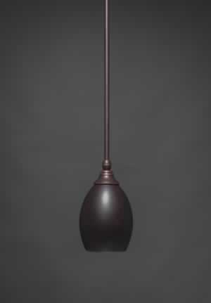 Stem Mini Pendant With Hang Straight Swivel Shown In Dark Granite Finish With 5” Dark Granite Oval Metal Shade