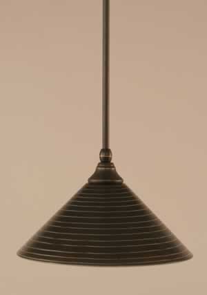 Stem Mini Pendant With Hang Straight Swivel Shown In Dark Granite Finish With 12" Charcoal Spiral Glass