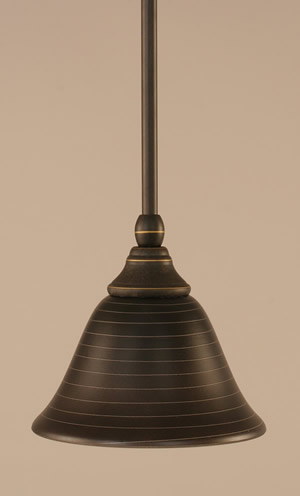 Stem Mini Pendant With Hang Straight Swivel Shown In Dark Granite Finish With 7" Charcoal Spiral Glass